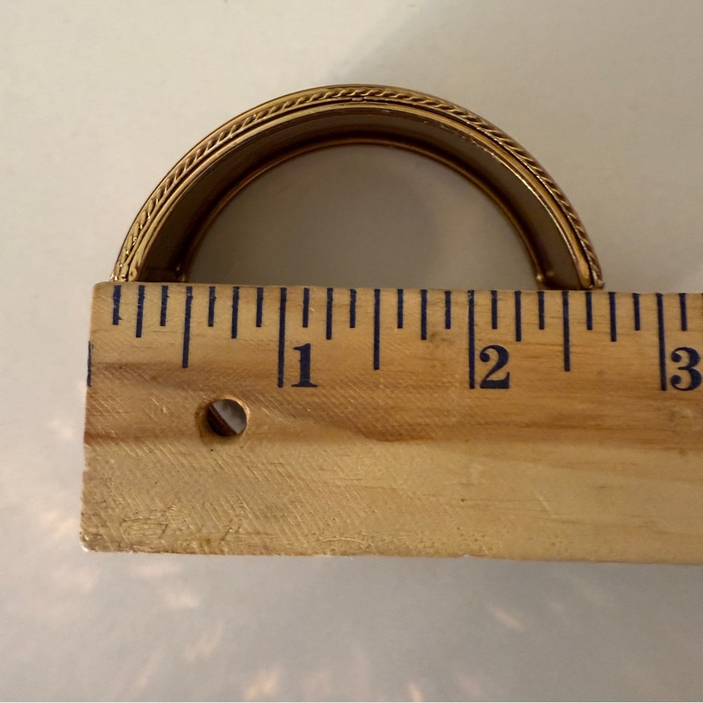 Y2K Chunky Copper Color Bangle Bracelet Metal & Sequins Spring Hinge Open Close - Picture 9 of 10
